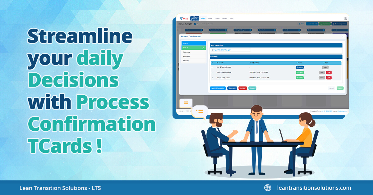 Decision making with process confirmation tcard