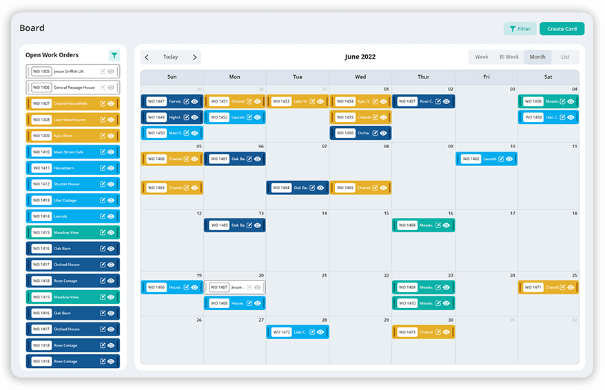 HVAC management software project calender